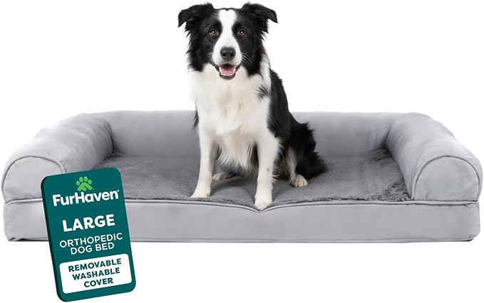 Furhaven Orthopedic Dog Bed for Large/Medium Dogs w/ Removable Bolsters & by FurHaven