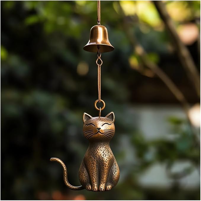 Cat Wind Chime 2025 New Unique Cat Garden Decor Outdoor Cat Statue Themed Gifts - Image 2