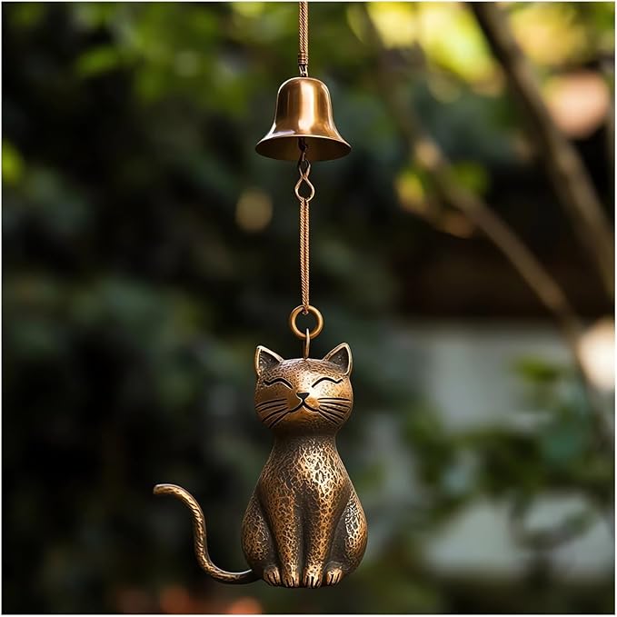 Cat Wind Chime 2025 New Unique Cat Garden Decor Outdoor Cat Statue Themed Gifts - Image 3
