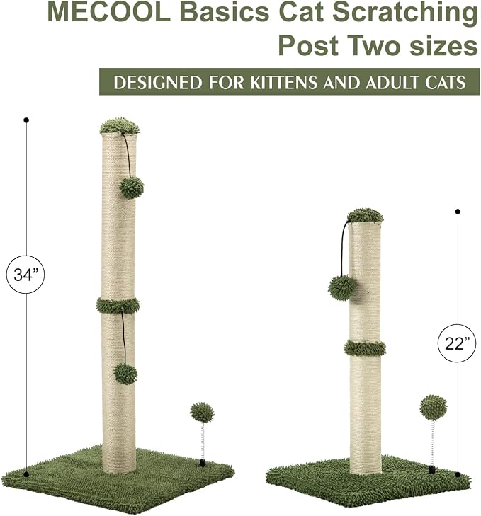 MECOOL Cat Scratching Post Premium Basics Kitten Scratcher Sisal Scratch Posts - Image 6
