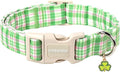 DOGWONG Pink Plaid Adjustable Pet Collar Comfortable Spring Summer Puppy Collar by DOGWONG