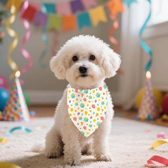 Birthday Dog Bandanas, Double Side Reversible Large Pet Bandanas, Celebration - Image 7
