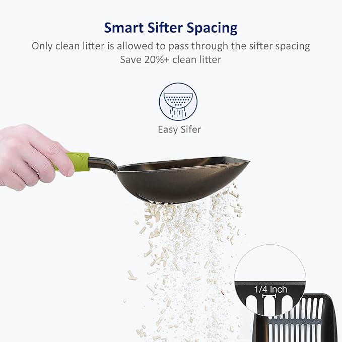 WePet Cat Litter Scoop, Non-Stick Plated Aluminum Alloy Sifter, Kitty Durable - Image 6