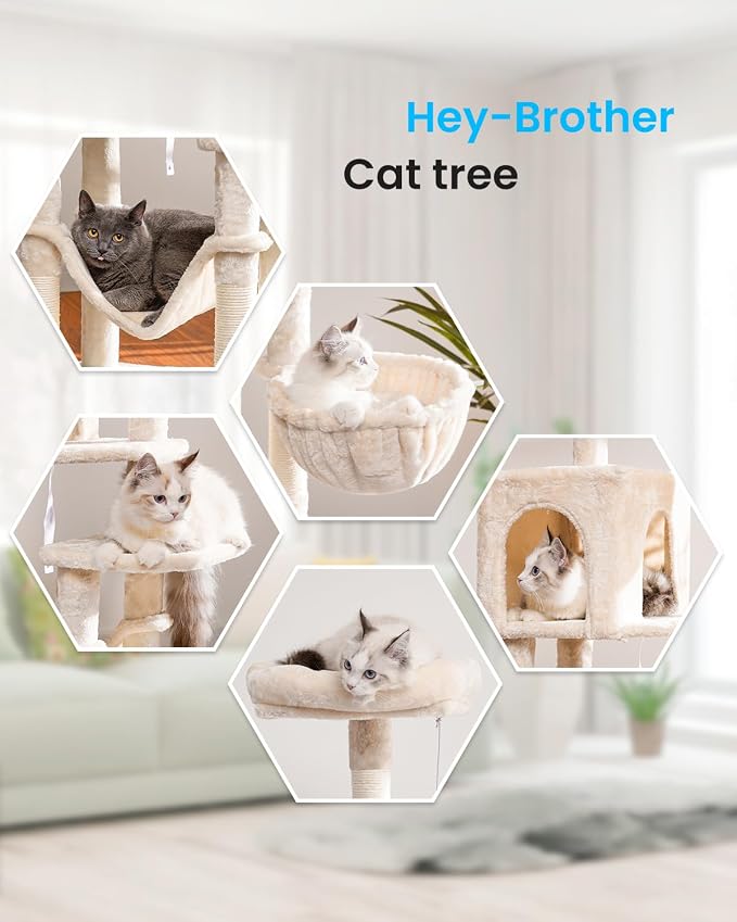 Hey-brother Cat Tree with Large Hammock, Cat Condo with Sisal-Covered - Image 4