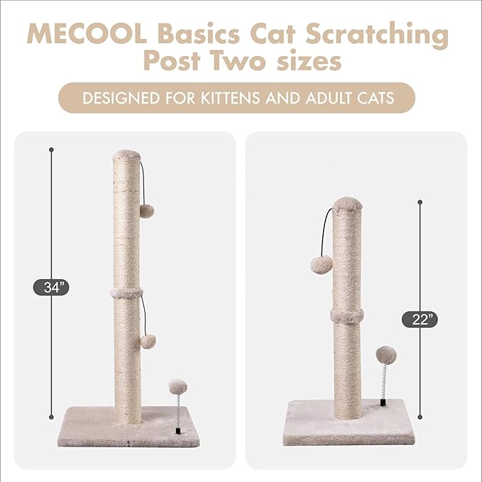 MECOOL Cat Scratching Post Premium Basics Kitten Scratcher Sisal Scratch Posts - Image 6