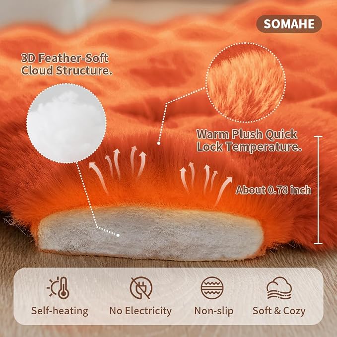 Self-Warming Dog Bed, Plush Faux Fur Mat - Image 4