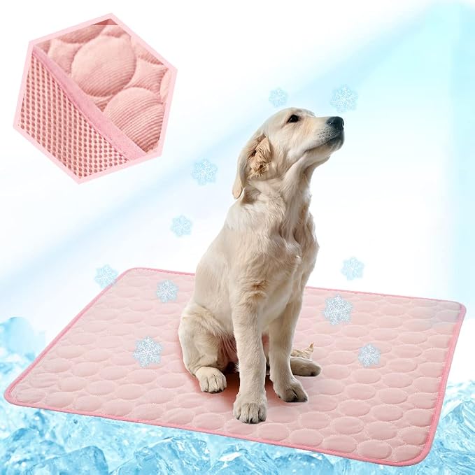 Washable Dog Cooling Mat Ice Silk Cooling Mat by Unknown