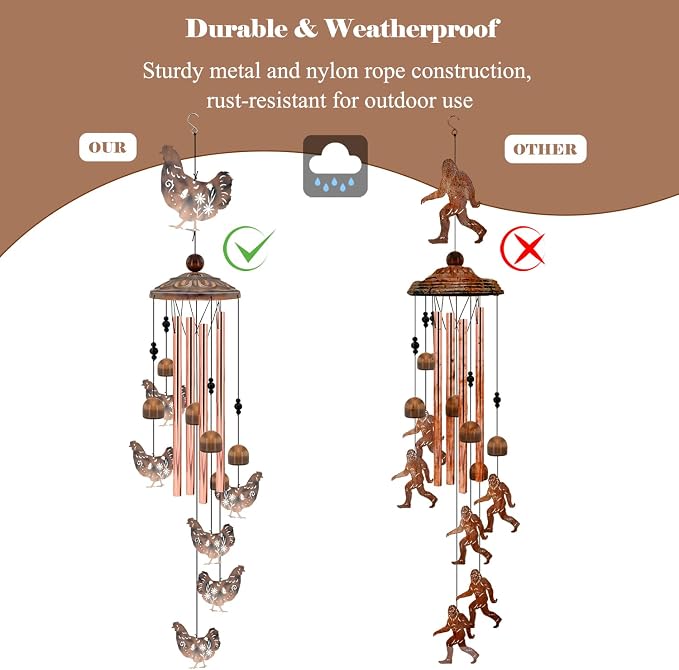 for Women Chicken Wind Chimes for Outside, Decoration for Outdoor - Image 4