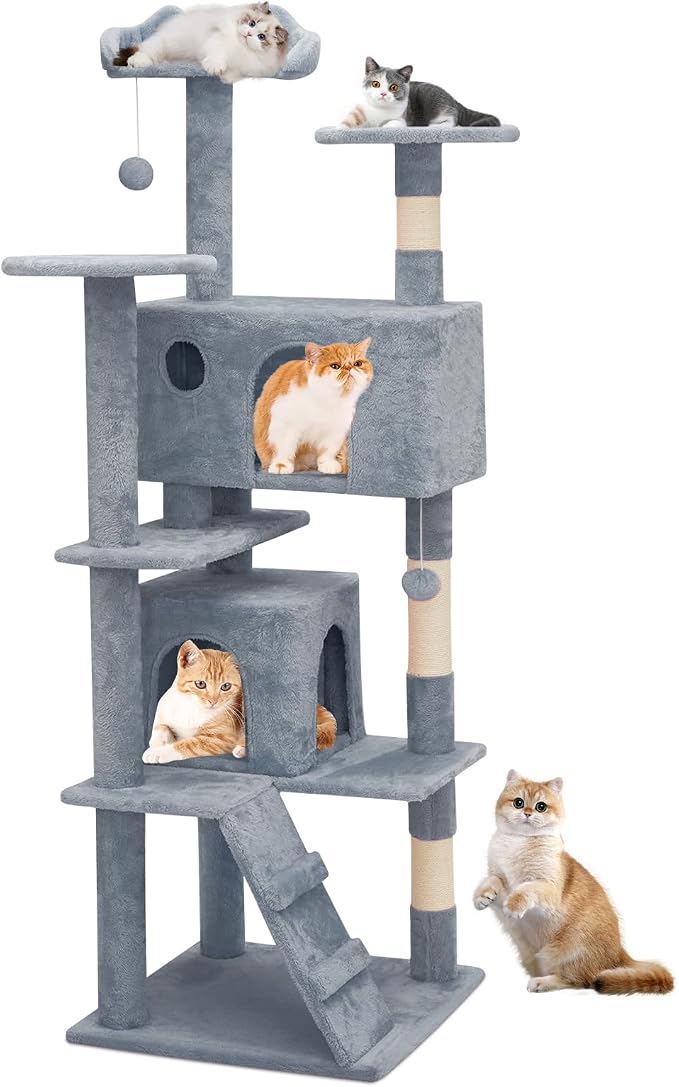 Athena Collection Cat Tree, 62 Inch Cat Tree Tower by AthenaCollectionFurniture