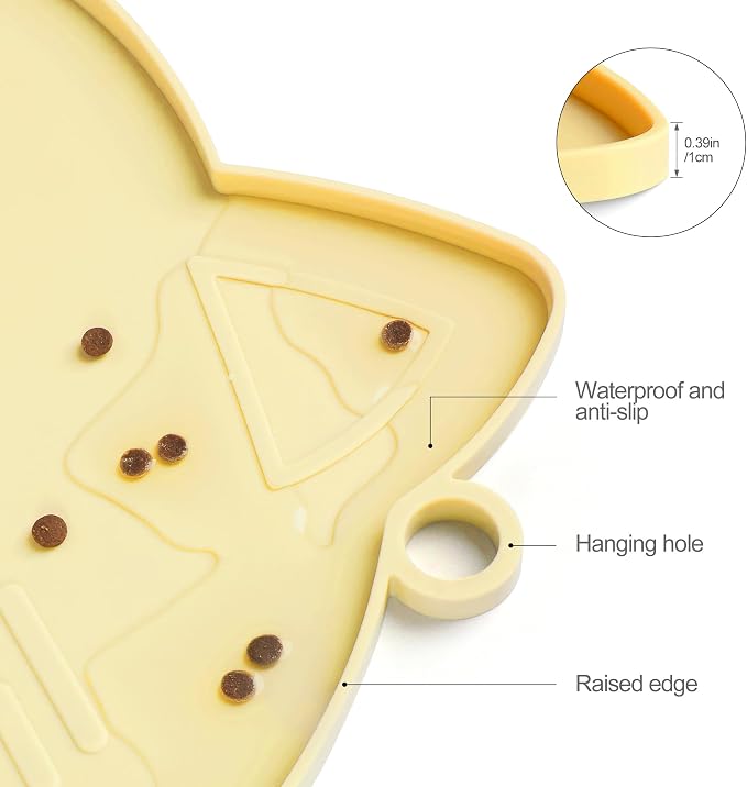 Coomazy Cat Food Mat, Thicker Dog Feeding Mat - Image 3