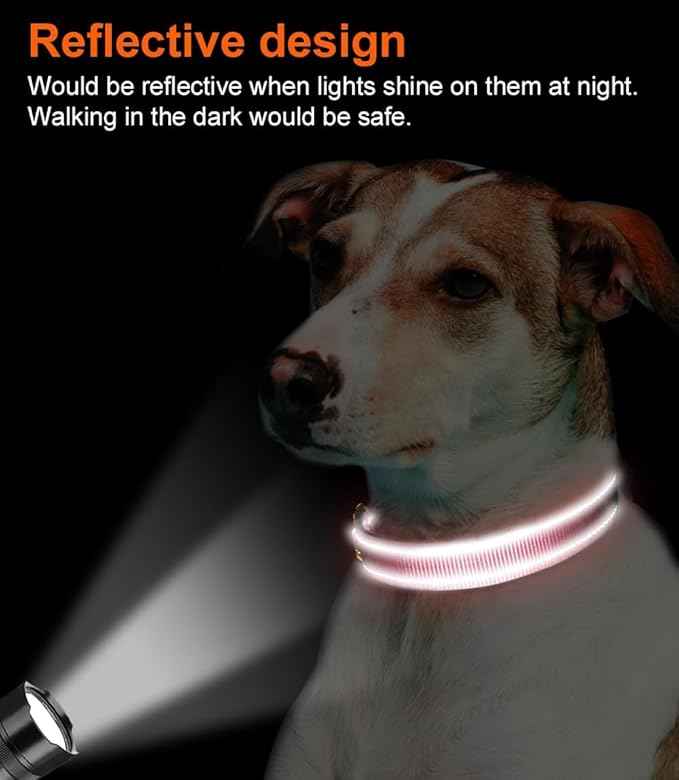 Joytale Reflective Dog Collar, Soft Neoprene Padded, Metal D-Ring, Nylon Pet