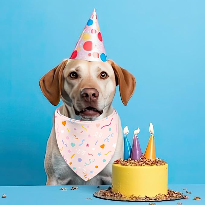 Happy Birthday Dog Bandanas, Double Sided Adjustable Birthday Party Pet - Image 7