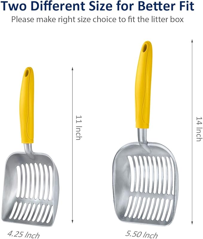 WePet Cat Litter Scoop, Aluminum Alloy Sifter, Kitty Metal Scooper, Deep Shovel - Image 3