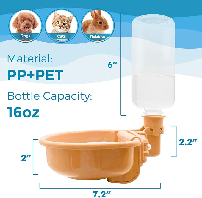 VANNON 16oz Pet Water Bottle, Gravity Dog Water Bowl Dispenser - Image 6