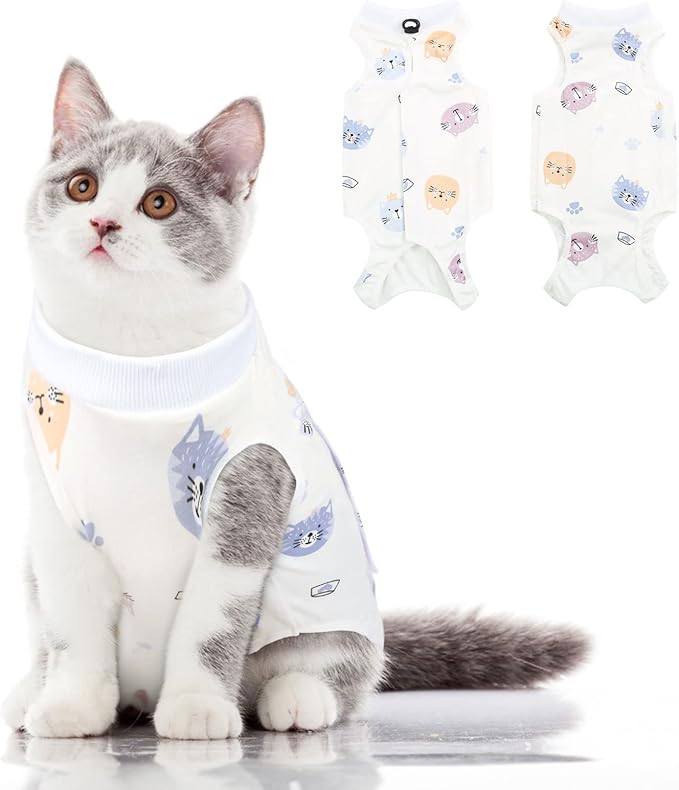 SUNFURA Cat Recovery Suit, Kitten Surgical Full Bodysuit by SUNFURA