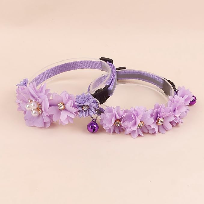 2 Pack Cat Collar Pink Floral - Image 4