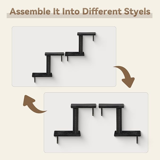 6-in-1 Cat Wall Shelves, Wall-Mounted Cat Furniture - Image 2