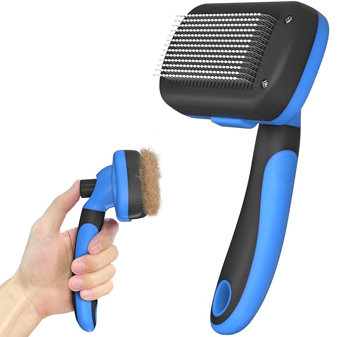 Self-Cleaning Brush for Pet Deshedding by Dipoo