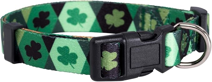 Native Pup St Patricks Dog Collar- Saint Patrick Green Shamrock Pet Collars- by NativePup
