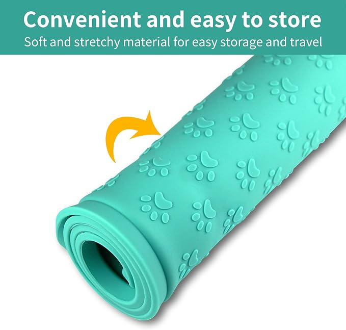 Ptlom Pet Placemat for Dog and Cat, Waterproof Non-Slip Silicone Feeding Bowl - Image 9