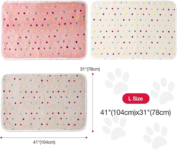 Dono 1 Pack 3 Dog Blankets, Soft Fluffy Fleece Pet Blanket Warm Sleep Mat Paw - Image 3