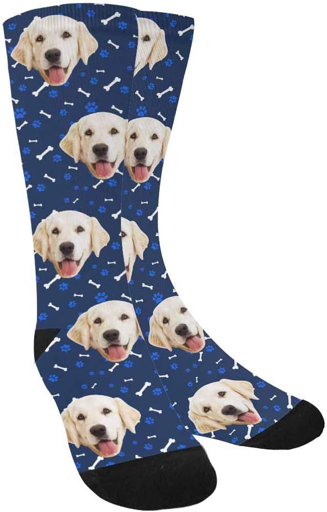 MyPupSocks Custom Personalized Photo Pet Face Socks, Cat and Dog Tracks Paws by MyPupSocks