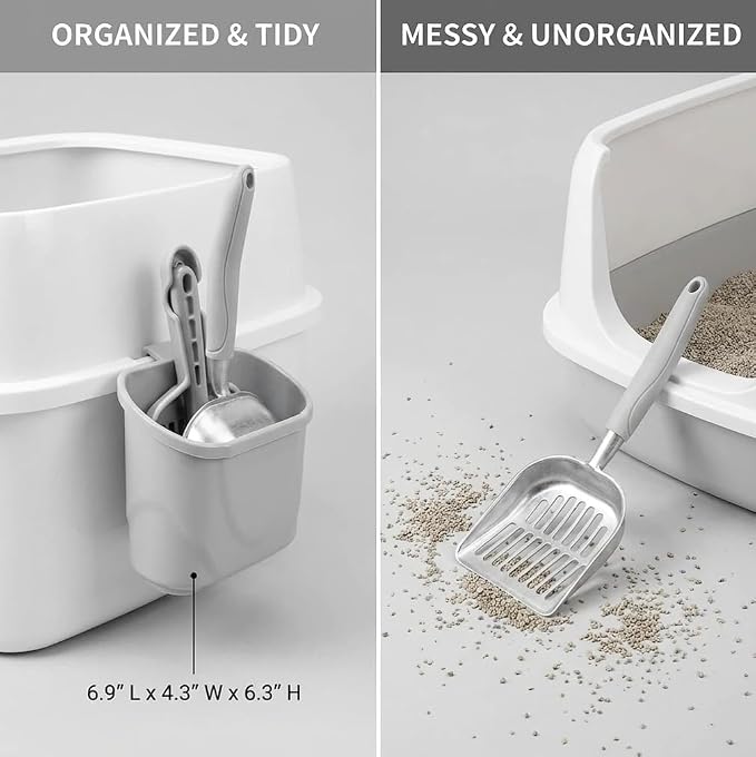 4-in-1 Cat Litter Scoop with Holder, Cat Litter Box Organizer Cleanup Kit - Image 7
