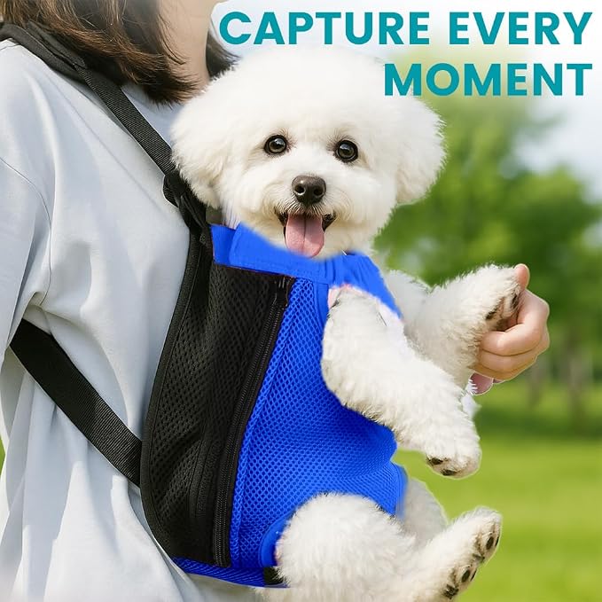 Dog Backpack Carrier, Thick Straps & Cushion, Pet Sling Front Backpacks - Image 6
