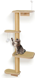 Cat Wall Shelves & Climber for Kittens – 4-Level Wall Mounted Cat Tree by PELUOMOZ