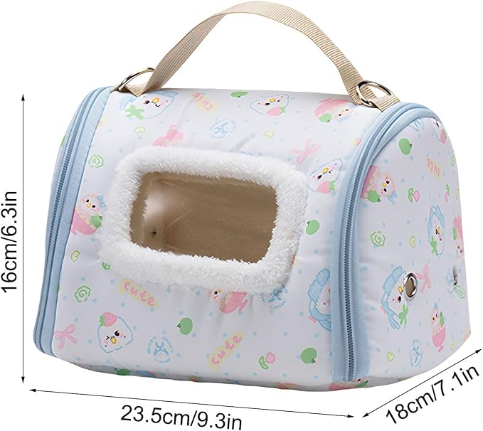 Portable Bird Travel Carrier, 23.5x18x16cm, Warm Parrot Transport Bag - Image 6