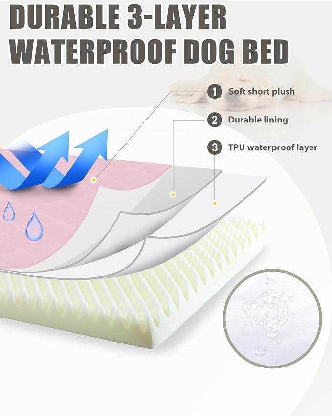 Orthopedic Dog Beds Large Sized Dog Waterproof Pet Kennel Pad - Image 4