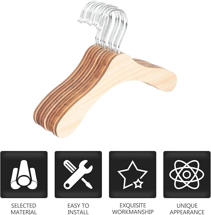 10pcs 8.66-inch Wear-Resistant Wooden Pet Hangers - Image 5