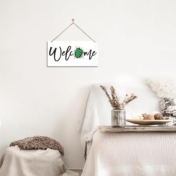 Welcome Sign for Front Door, Welcome Decor Wooden Hanging Sign for Wall Decor - Image 6