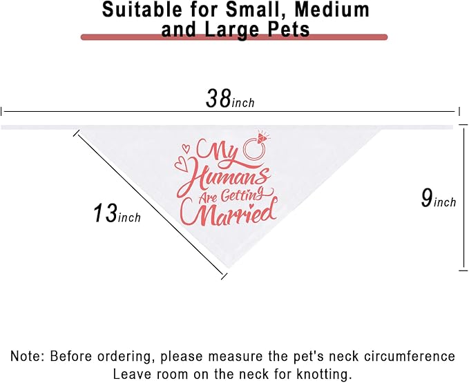 Engagement Gift, My Humans are Getting Married Dog Bandana, Wedding Photo Prop - Image 4
