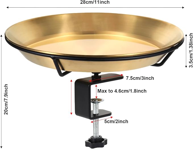 Deck Mounted Bird Bath Bird Feeder Bowl - Image 4