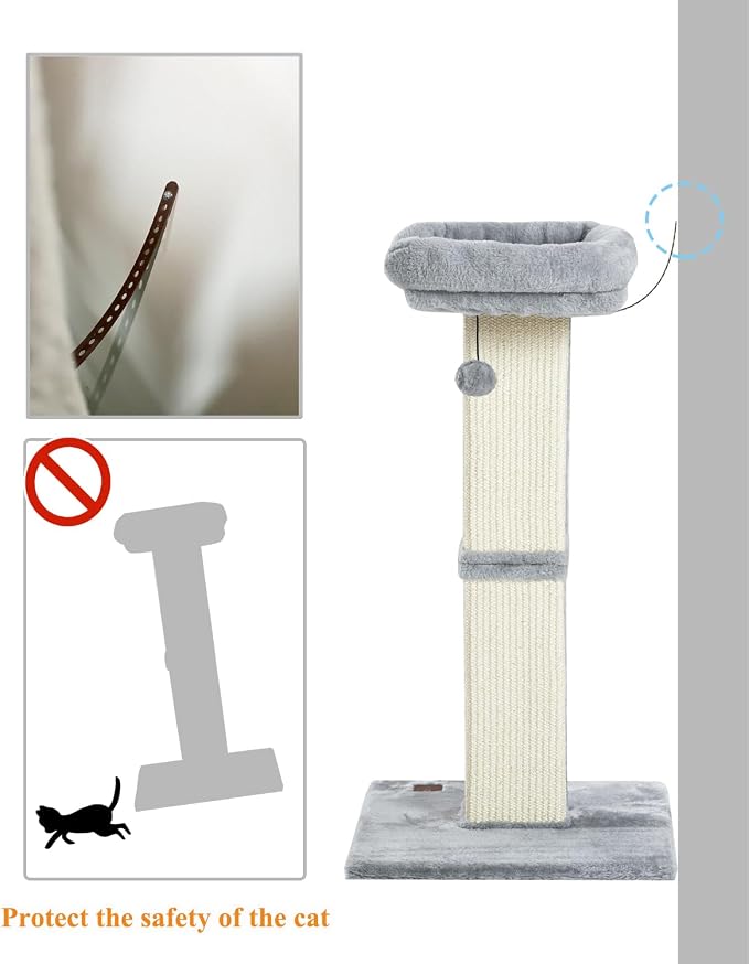 32" Cat Scratching Post for Indoor Cats, Sisal Cat Scratcher - Image 7