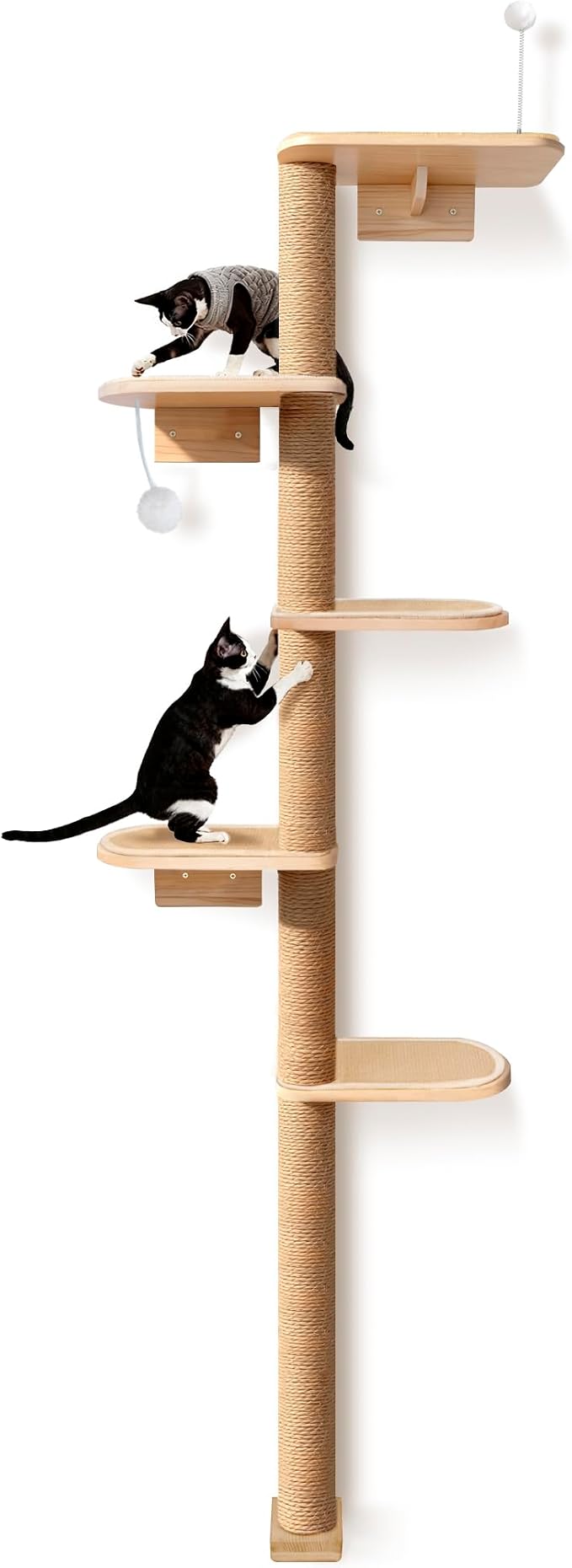 Wild Simulation Cat Tree for Kittens, 5-Level Floor to Ceiling Cat Wall Shelves - Image 7