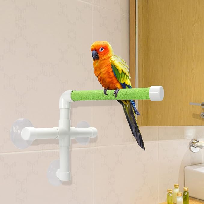 Bird Portable Suction Cup Shower Perch Window Wall Standing Platform - Image 4