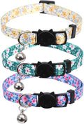 3 Pack Cat Collar Floral with Bell Breakaway Adjustable Flower by Lamphyface