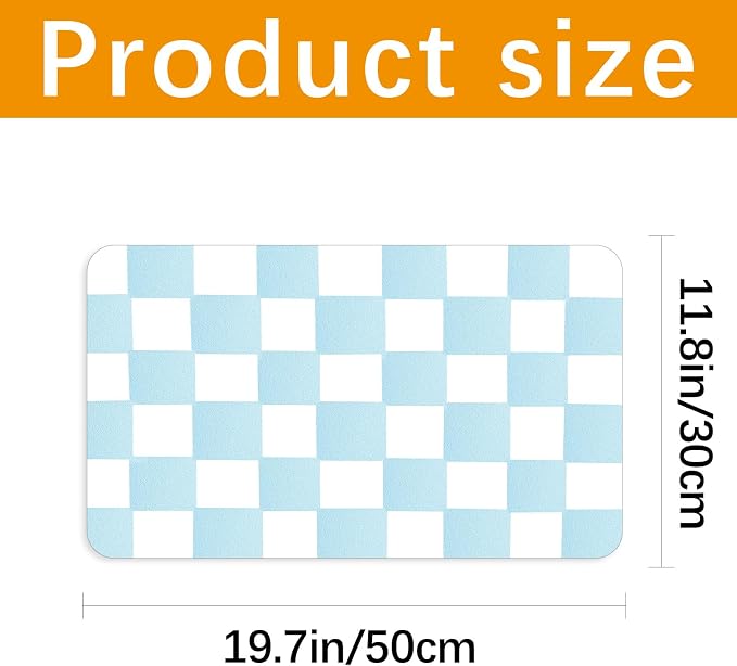 Checkered Dog Food mat, Non-Slip Sole Absorbent Dog and Water Bowl mat - Image 2