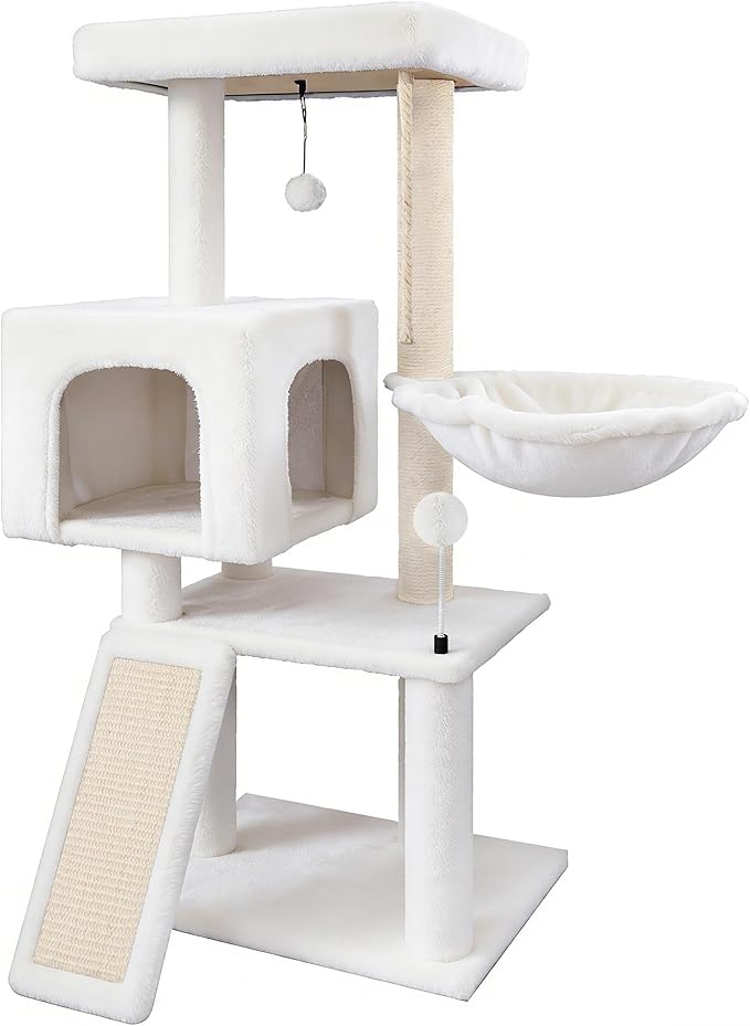 Cat Tree with Cat Condo and Hammock, Cat Tree with Scratching Posts and by Tuaoeef