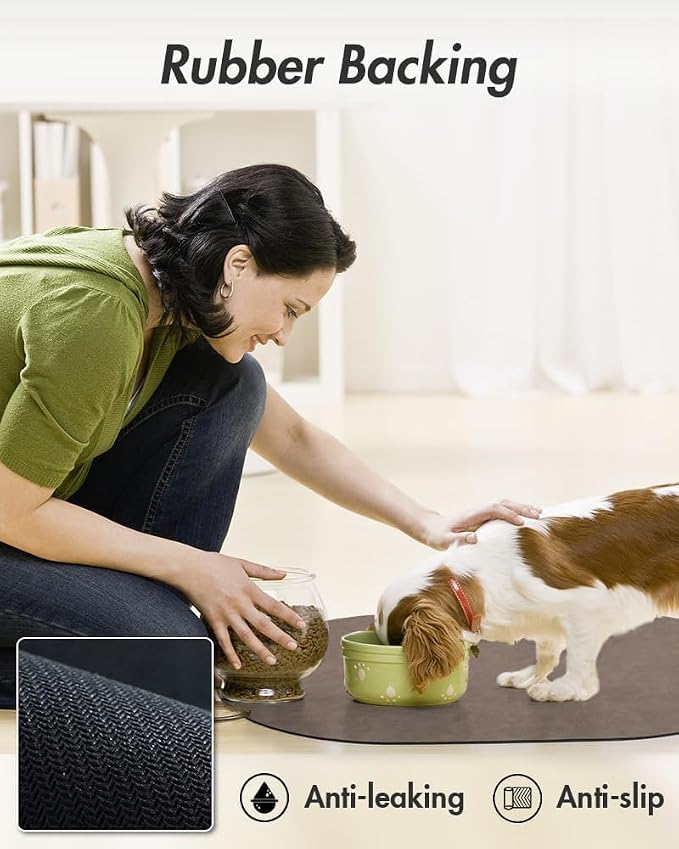 Absorbent Dog Food Mat-Dog Mat for Food and Water Bowl, Quick Dry Pet Food Mat - Image 5