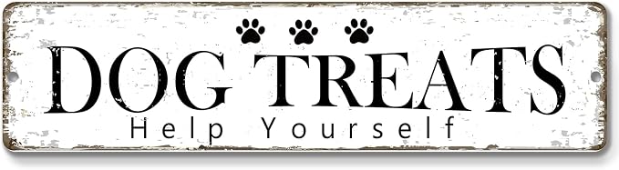 12x3 Inch Dog Treats Sign PC Signage Decor by ZonleeApex