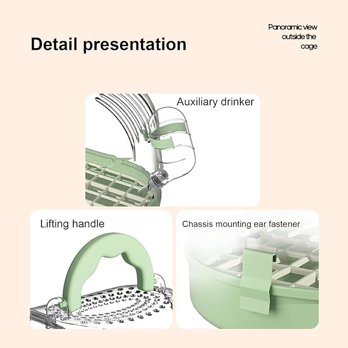 Easy to Carry Bird Cage with Watering Bottle High Ventilated Carriers Travel - Image 5