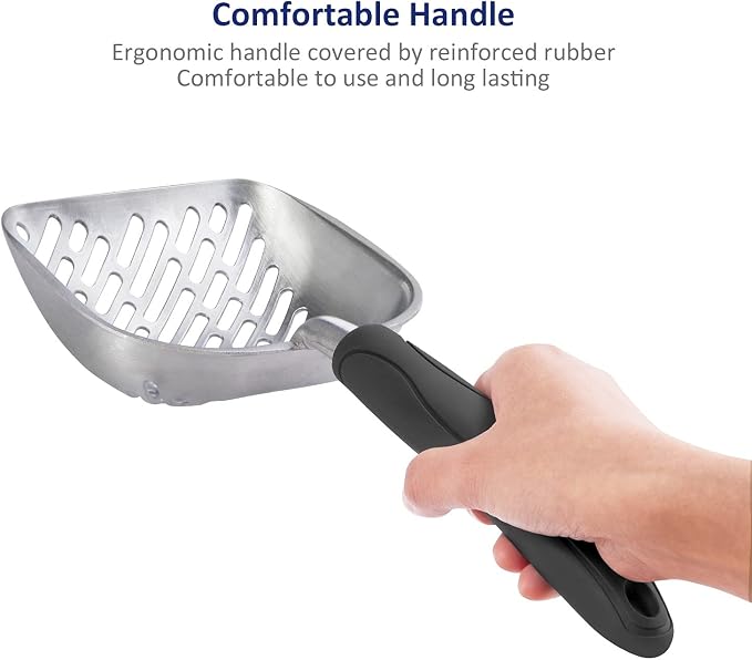 WePet Cat Litter Scoop, Aluminum Alloy Sifter, Kitty Metal Scooper, Deep Shovel - Image 4