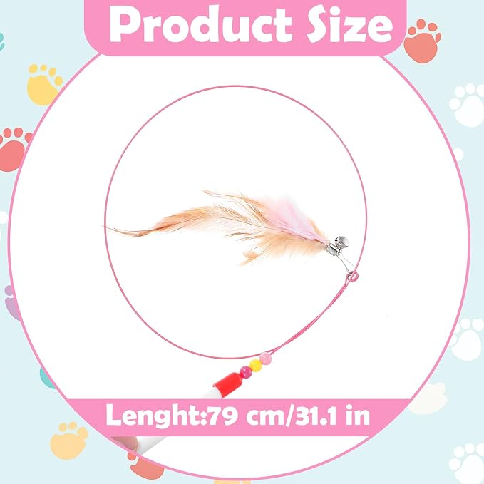 4 Pcs Cat Feather Toys, Cat Toys Wand - Image 2