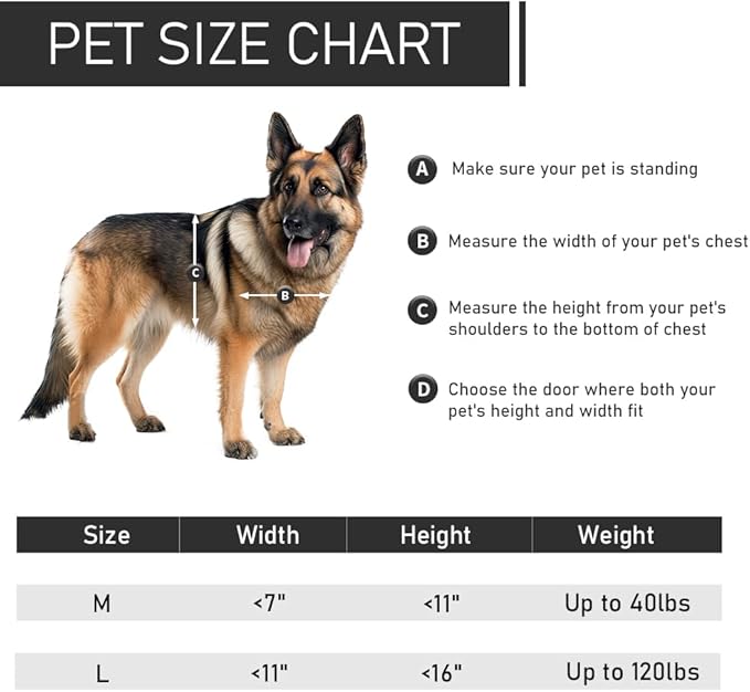 【PATAPLUS】 Aluminum French Large Dog Door, Strong Double Magnetic Flaps - Image 6