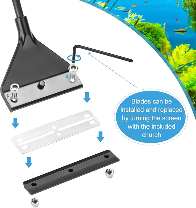 Algae Scraper for Glass Aquarium, Long Handle Fish Tank Algae Scraper - Image 4
