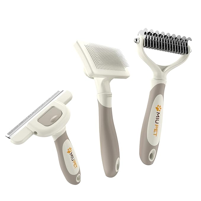 Professional Deshedding Dog Brush Grooming Kits, by MIUPET