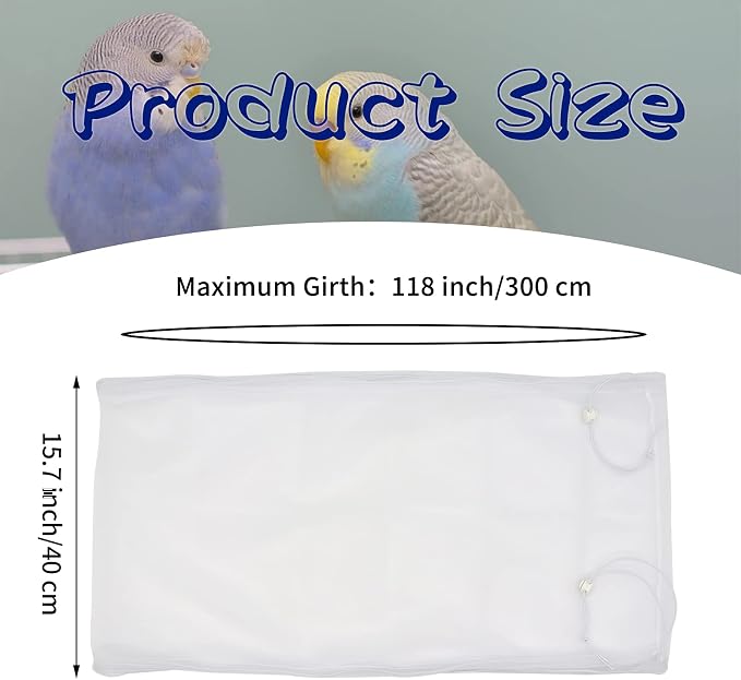 Daoeny Large Bird Cage Cover, Bird Cage Seed Catcher, Adjustable Soft Airy - Image 3